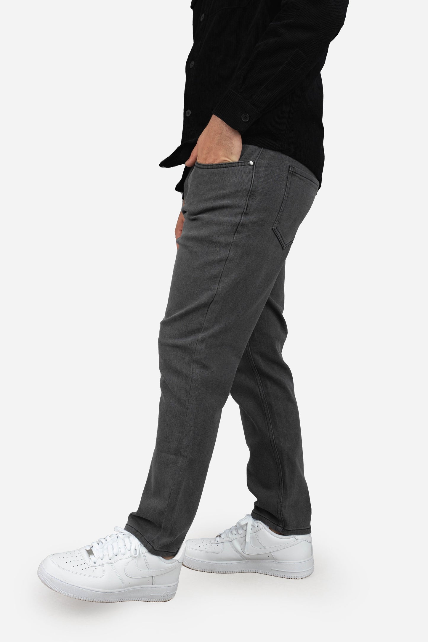 Straight Fit Stretch Jeans Gray